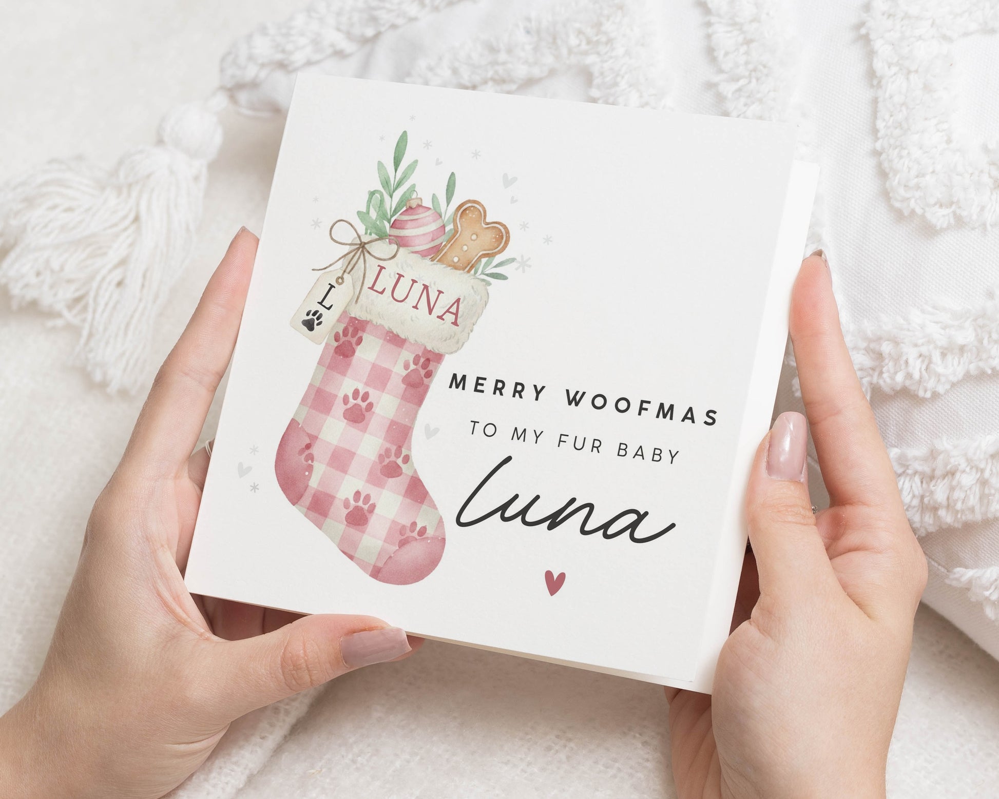 Dog Christmas Card, Merry Woofmas Card, Fur Baby Christmas Card, Personalised Dog Card, Christmas Card for Dog Lover, Cute Pet Card