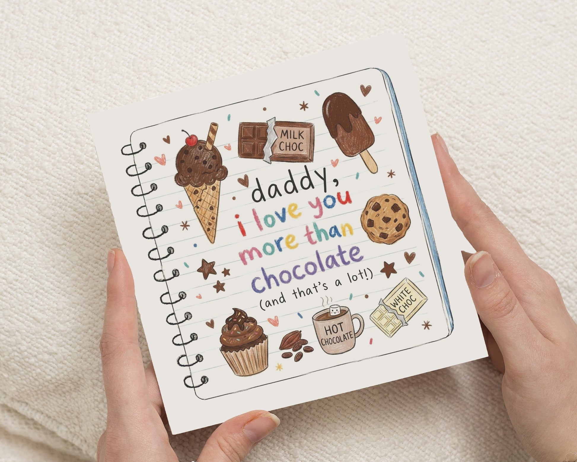 Birthday Card for Daddy, Dad Birthday Card, Fathers Day Card for Dad, Daddy I Love You Card, Chocolate Card from Child