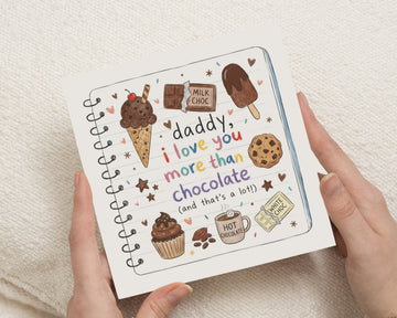 Birthday Card for Daddy, Dad Birthday Card, Fathers Day Card for Dad, Daddy I Love You Card, Chocolate Card from Child