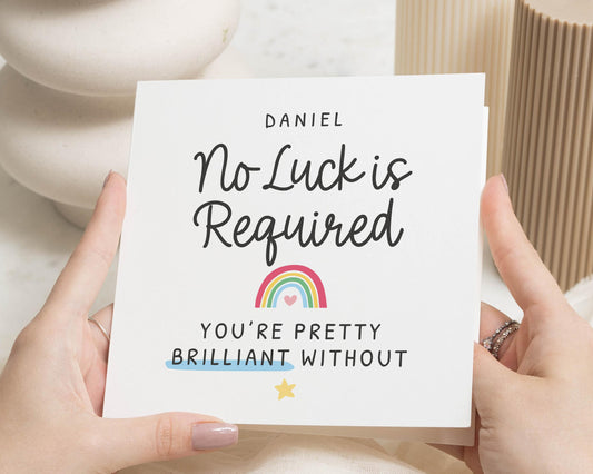 Personalised Good Luck Card, Exam Good Luck Card, Good Luck Card for Son, Daughter, Grandson, Granddaughter, Rainbow Encouragement Card