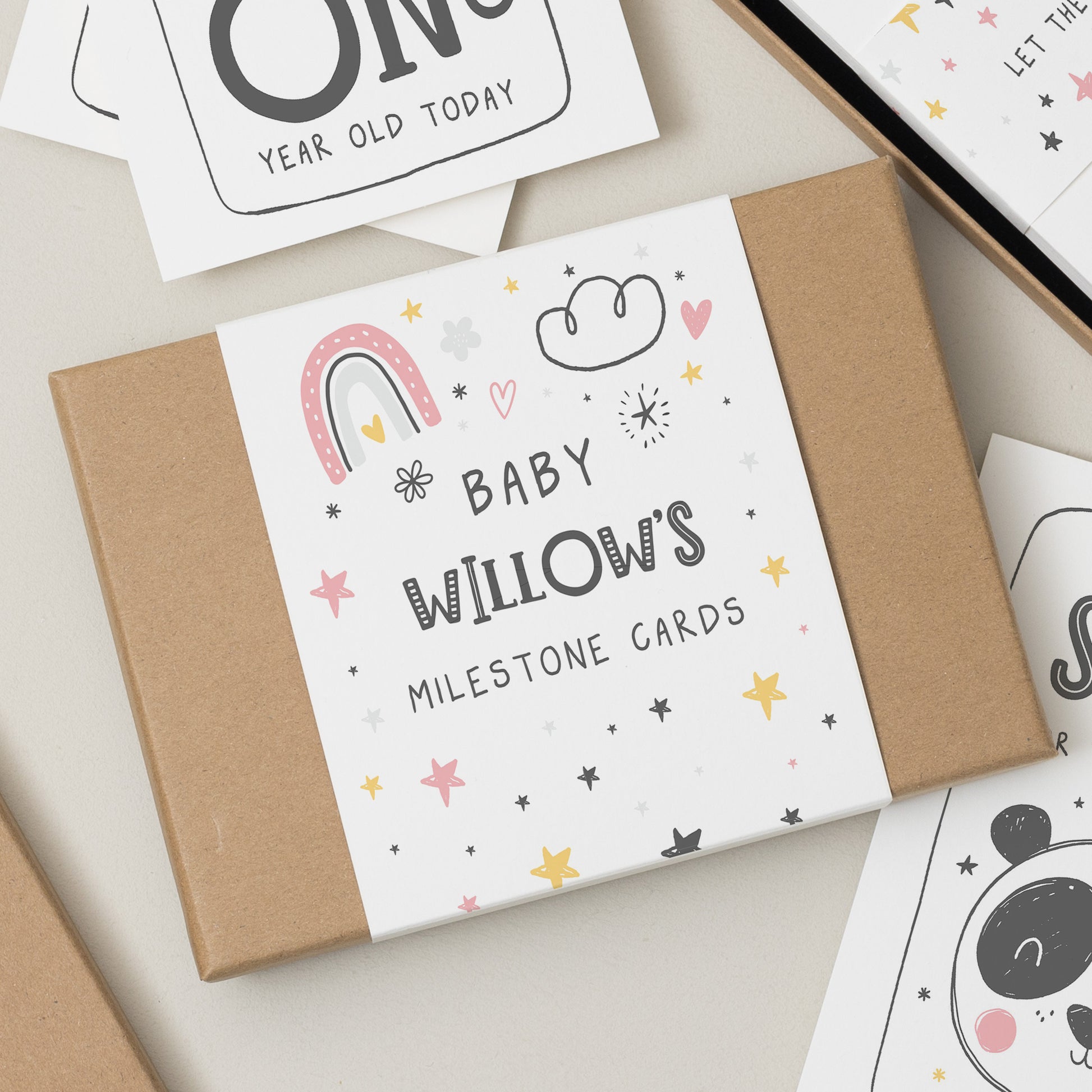 Baby Milestone Cards, Baby Shower Gift, Pregnancy Gift For Mum To Be, New Baby Girl, Gift for Parents To Be, Animal Milestone Cards