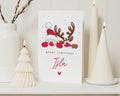 Personalised Christmas Card, Christmas Card for Daughter, Kids Christmas Card, Christmas Card for Girl, Santa Reindeer Christmas Card