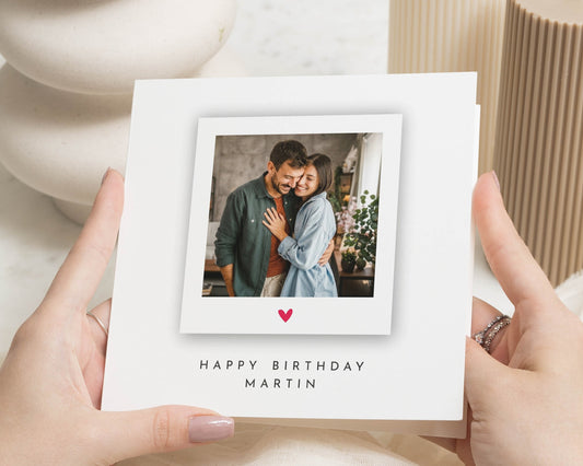 Personalised Photo Birthday Card, Birthday Card for Him, Husband Birthday Card, Boyfriend Birthday Card, Romantic Birthday Card