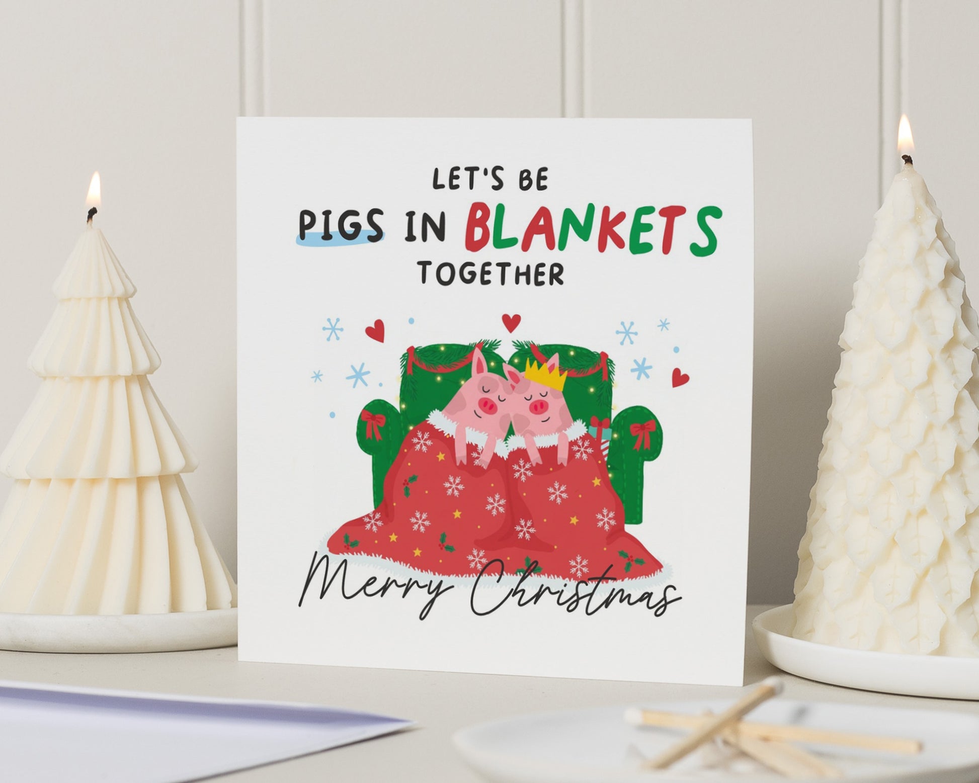 Christmas Card, Funny Christmas Card, Pigs In Blankets Card, Christmas Card For Friend, Cute Christmas Card, Christmas Card For Her