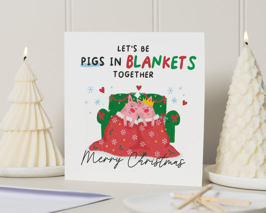 Christmas Card, Funny Christmas Card, Pigs In Blankets Card, Christmas Card For Friend, Cute Christmas Card, Christmas Card For Her