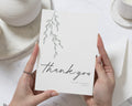 Personalised Wedding Thank You Cards, Minimal Greenery Thank You Cards, Wedding Thank You Card, Simple Thank You Cards, A6 5x7 Flat Folded