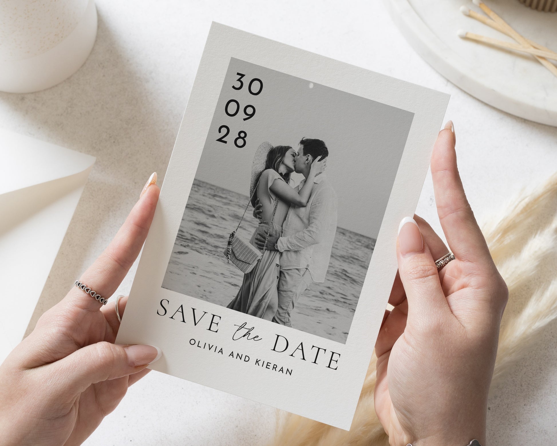 Personalised Save the Date Card, Wedding Save the Date, Photo Save the Date Cards, Simple Minimal Save the Date Card