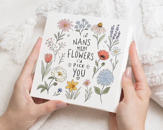 Nan Birthday Card, Birthday Card for Nan, Nanny Birthday Card, Grandma Birthday Card, Floral Birthday Card, Mothers Day Card for Nan