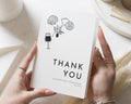 Personalised Wedding Thank You Cards, Folded Wedding Thank You Cards, Personalised Thank You Cards, Minimal Mediterranean Thank You Card