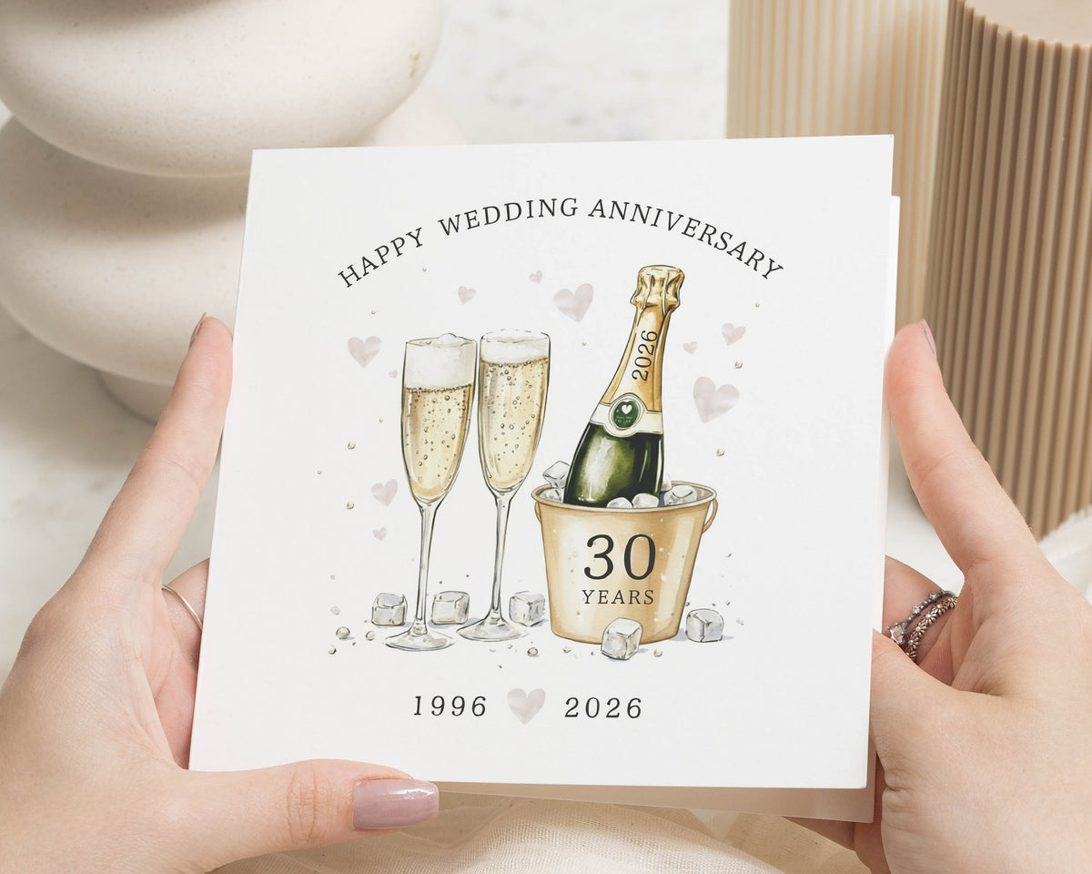 30th Wedding Anniversary Card, Personalised Anniversary Card, Pearl Anniversary Card, Anniversary Card for Couple, 30 Years Card