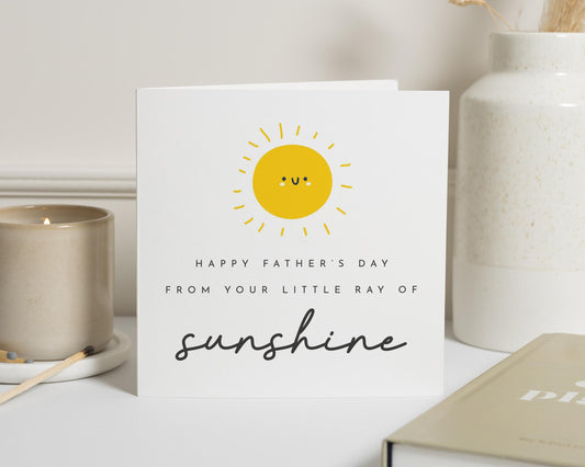 Personalised Dad Fathers Day Card from the Kids, Fathers Day Card For Daddy, Cute Fathers Day Card, Little Ray Of Sunshine Card for Dad