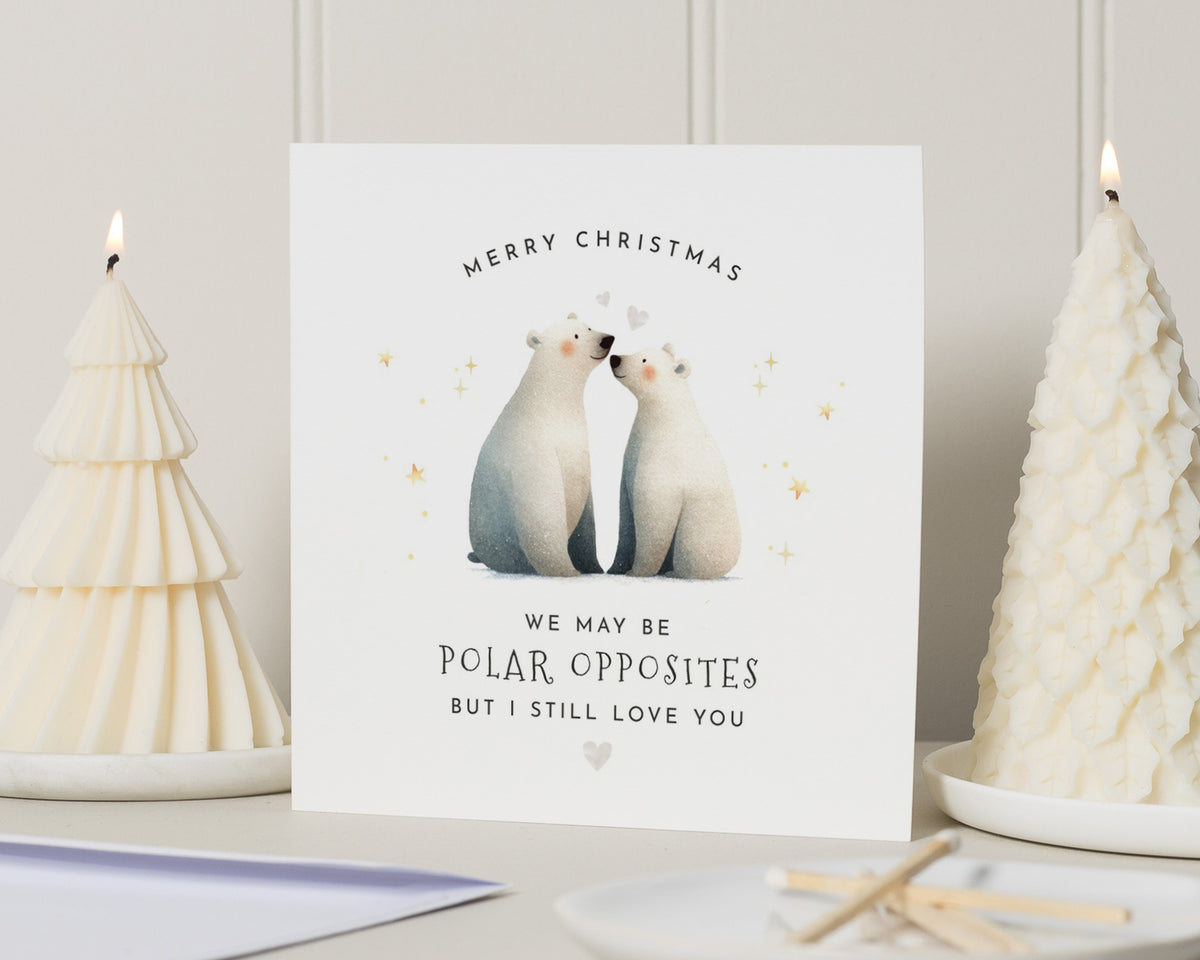 Christmas Card for Husband, Christmas Card for Wife, Funny Christmas Card, Polar Bear Christmas Card, Romantic Christmas Card for Partner