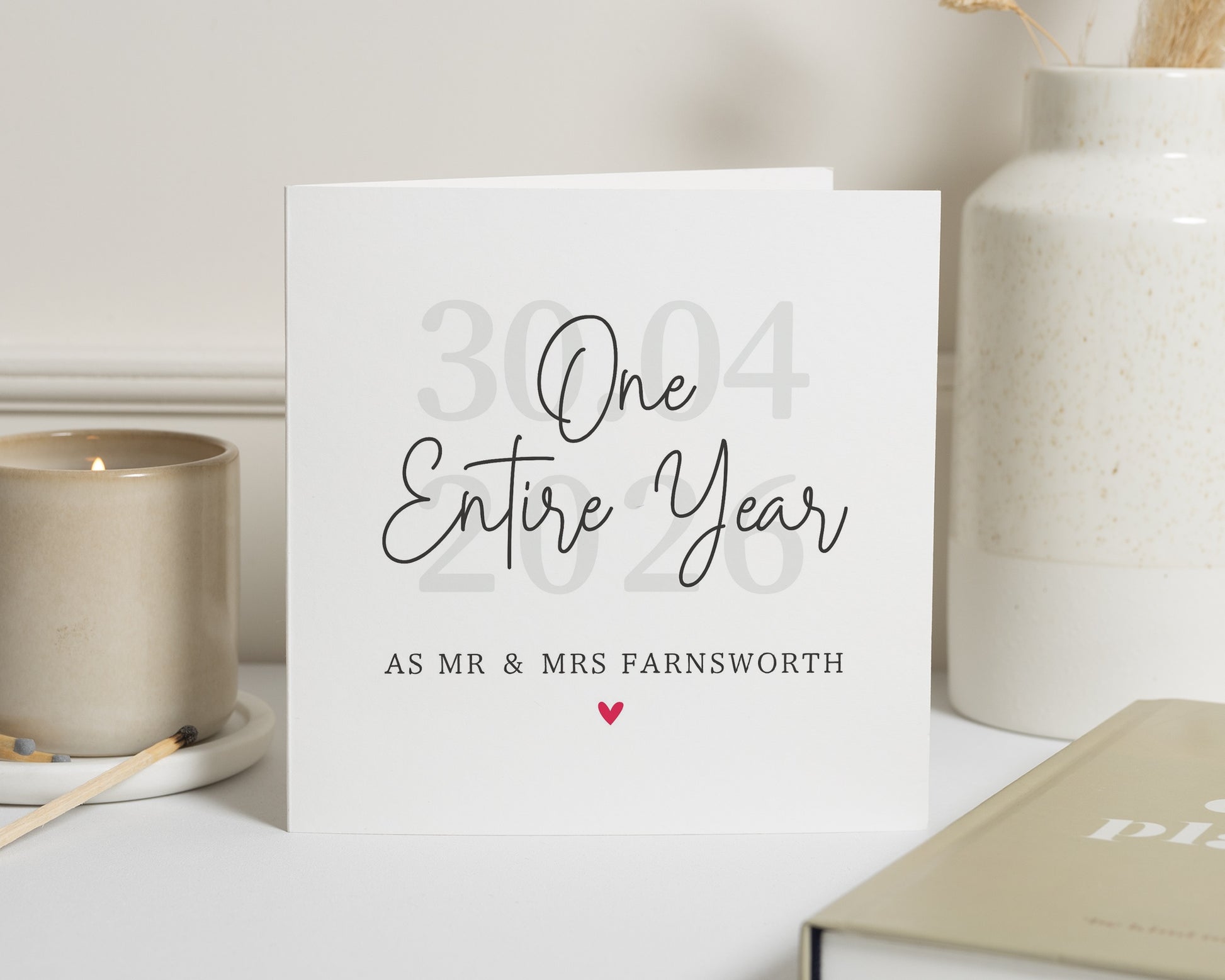 Anniversary Card, One Year Anniversary Card, 1st Anniversary Card, Personalised Anniversary Card, Mr And Mrs Card, Wedding Anniversary