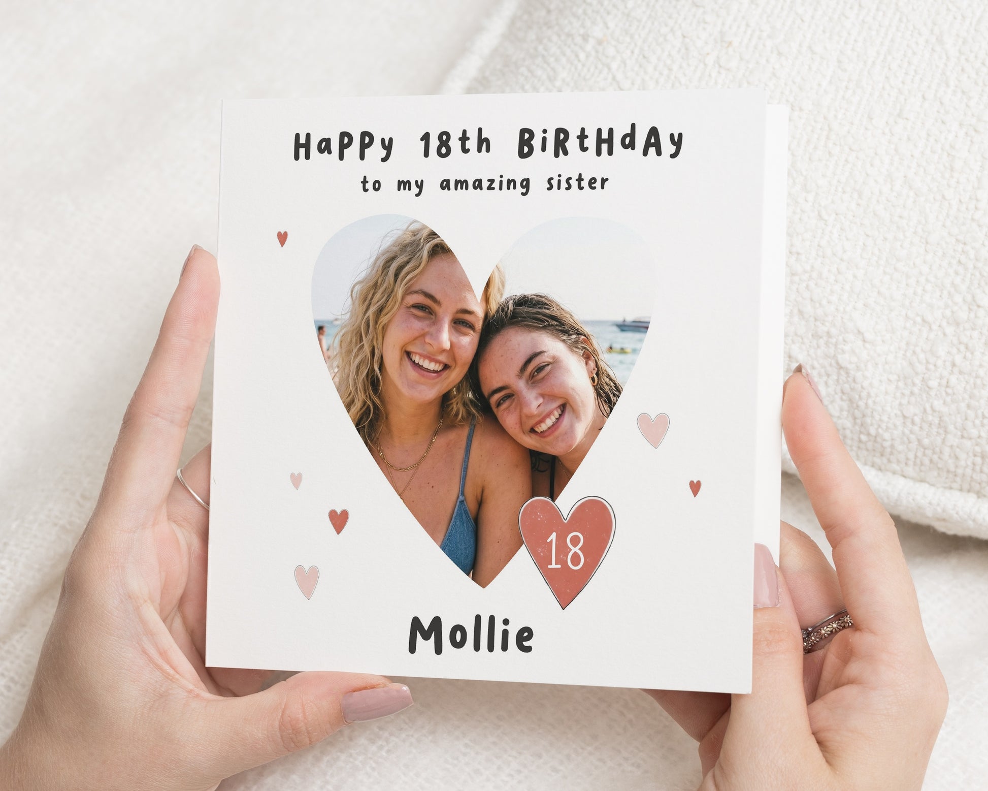 Personalised 18th Birthday Card for Sister, Sister 18th Birthday Card, Photo Birthday Card, Birthday Card for Her, 18th Card