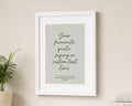 Personalised First Dance Song Quote Print, Grey Green Wall Art, Wedding Gift for Couple, Anniversary Gift, White Framed Print