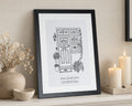 Personalised House Portrait, Custom Front Door Line Art Print From Photo, New Home Gift, Family Name Print, Black Framed Wall Art