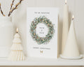 Christmas Card for Mum and Dad, Mum and Dad Christmas Card, Merry Christmas Card, Parents Christmas Card, Wreath Christmas Card