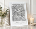 Personalised Map Print, Custom Location Map, Coordinates Wall Art, Anniversary Gift for Couple, New Home Gift, White Framed Print
