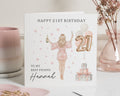 21st Birthday Card for Best Friend, Personalised Birthday Card for Her, 21st Birthday Card for Daughter, Champagne Birthday Card