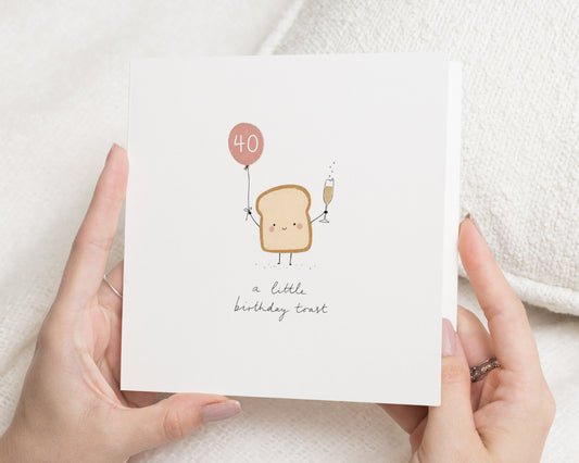 40th Birthday Card, Funny Birthday Card, Cute 40th Card for Her, Birthday Card for Friend, 40th Card for Him, Champagne Card