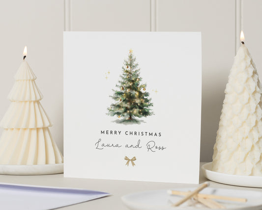 Personalised Christmas Card, Merry Christmas Card, Christmas Card for Couple, Custom Christmas Card, Couples Christmas Card, Tree Card