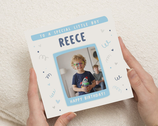 Birthday Card for Boy, Personalised Photo Birthday Card for Son, Boys Birthday Card, Nephew Card, Grandson Birthday Card, Little Boy Card