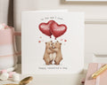 Valentines Day Card for Him or Her, Personalised Bear Valentines Card, Cute Romantic Card, Valentines Card for Boyfriend Girlfriend Wife