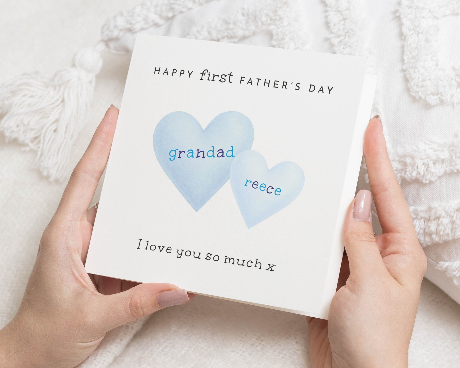 First Fathers Day Card, Personalised Fathers Day Card from Baby, Custom Grandad Card, Heart Card for Dad, Fathers Day Card for Him