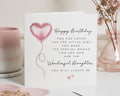 Birthday Card for Daughter, Daughter Birthday Card, Birthday Card for Her, Cute Birthday Card, Heart Balloon Birthday Card