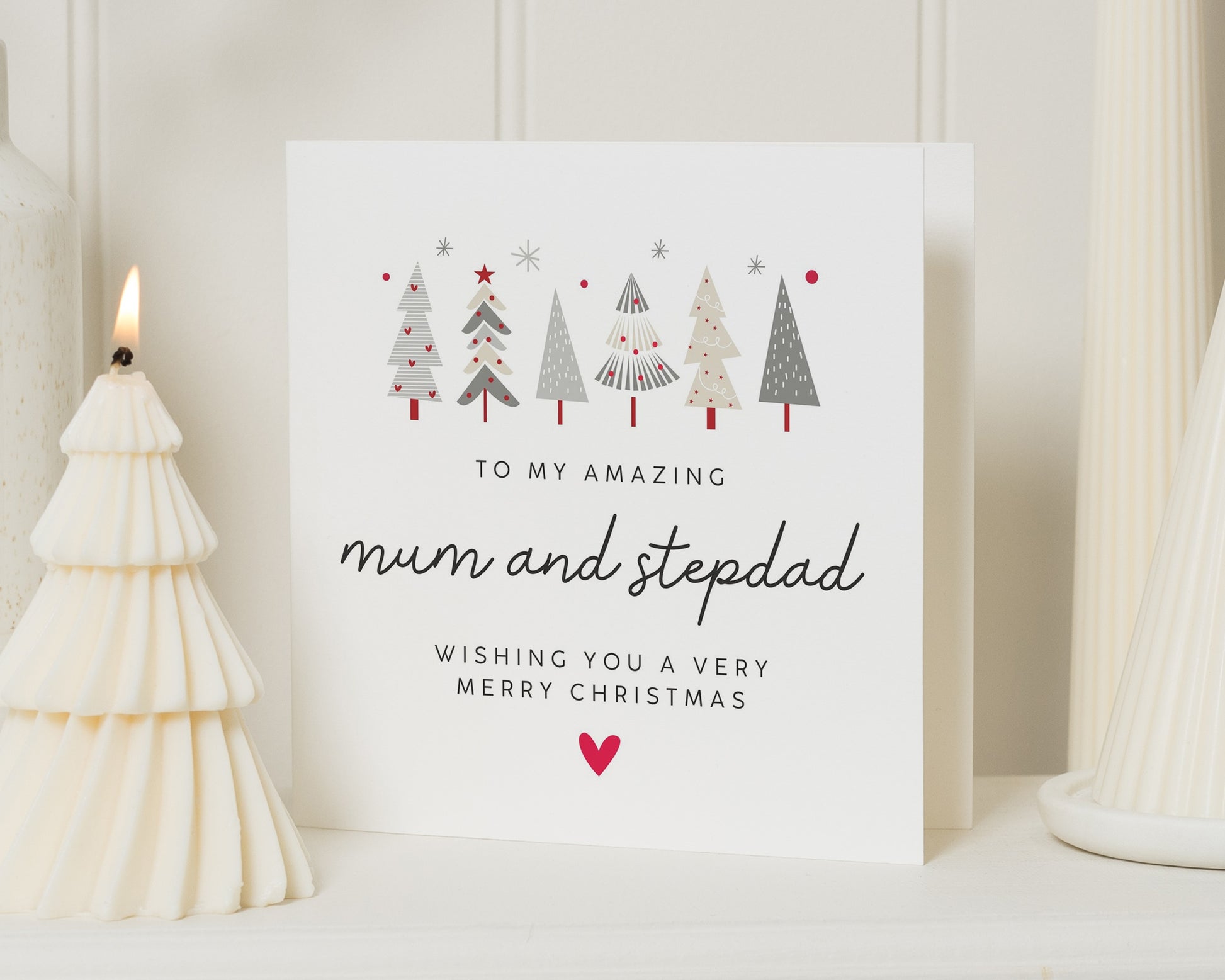 Christmas Card for Mum and Stepdad, Mum Christmas Card, Stepdad Christmas Card, Personalised Christmas Card for Mum, Cute Xmas Card