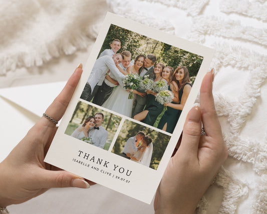 Personalised Wedding Thank You Cards, Photo Wedding Thank You Card, Photo Thank You Cards, Multi Photo Wedding Thank You Card