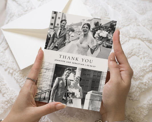Personalised Wedding Thank You Cards, Photo Wedding Thank You Cards, Folded Wedding Thank You Cards, Simple Thank You Cards, A6 Photo Cards