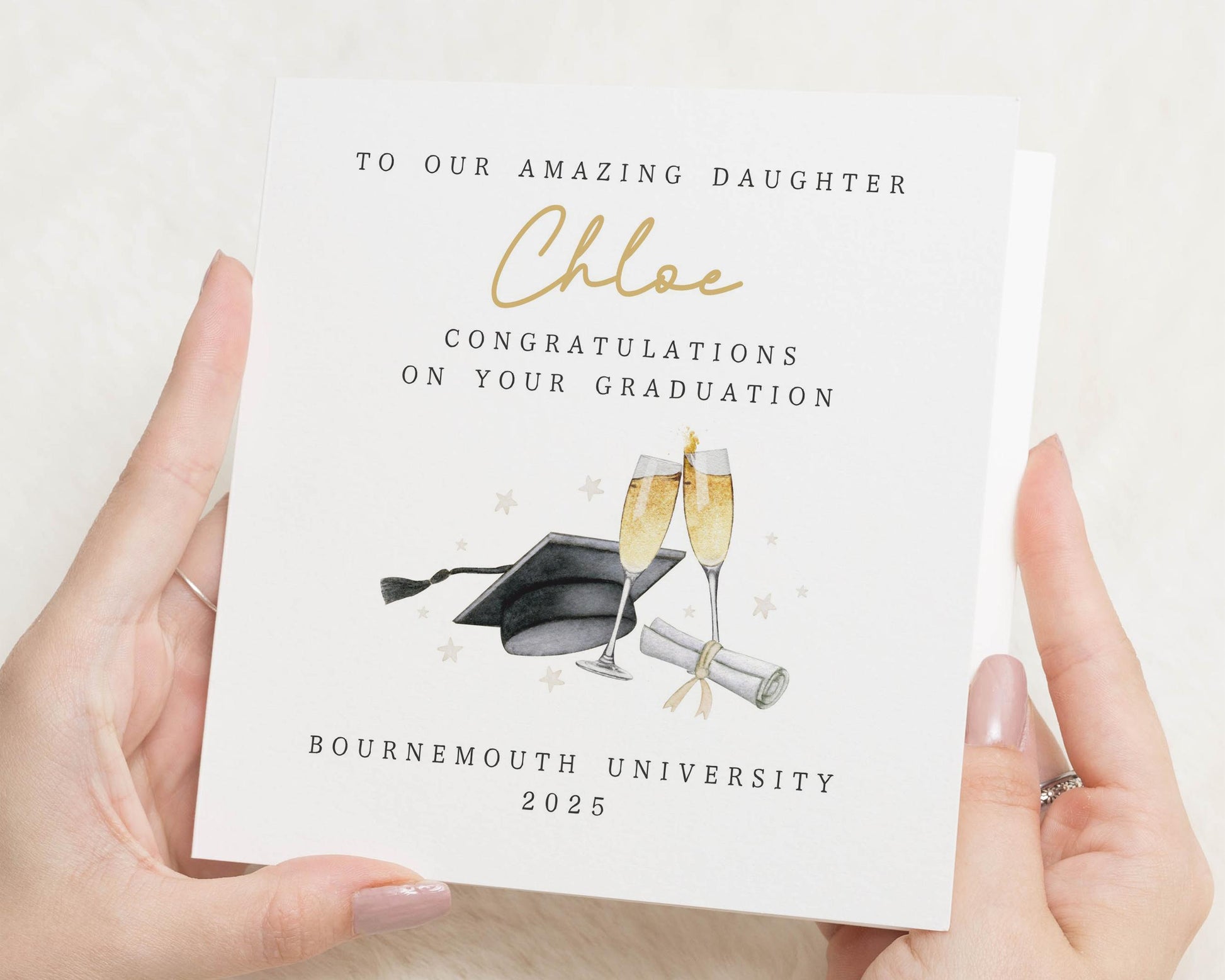 Graduation Card for Daughter, Personalised Graduation Card, University Graduation Card, Congratulations Card for Her