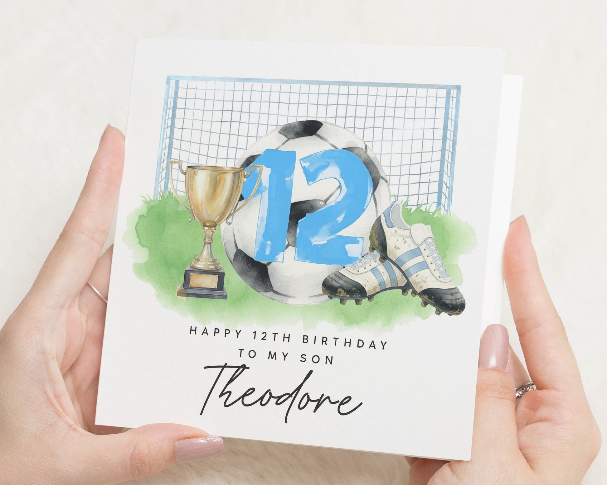 12th Birthday Card for Son, Personalised Football Birthday Card, Birthday Card for Boy, 12th Birthday Card, Sports Birthday Card