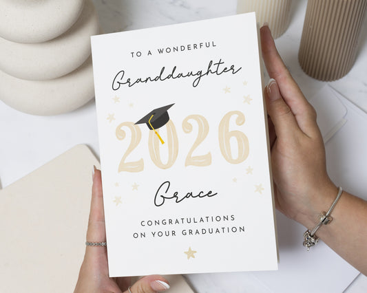 Graduation Card for Granddaughter, Personalised Graduation Card, Granddaughter Graduation Card, Congratulations Card for Her, Graduate Card