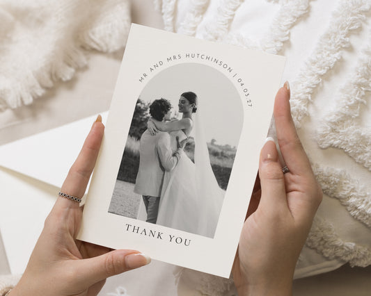 Personalised Wedding Thank You Cards, Photo Wedding Thank You Card, Minimal Wedding Thank You Cards, Thank You Card for Wedding