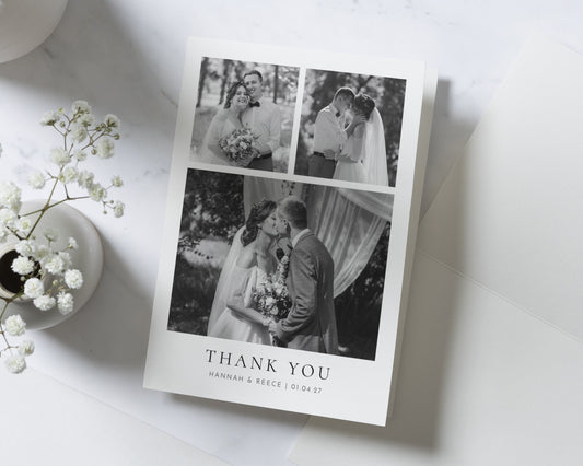 Personalised Wedding Thank You Cards, Photo Wedding Thank You Card, Minimal Thank You Cards, Wedding Thank You Card for Guests