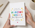 Teacher Thank You Card, Personalised Teacher Card, Thank You Teacher Card, End of Term Card, School Teacher Card, Nursery Teacher Card