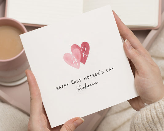 First Mothers Day Card, Personalised Mothers Day Card, Custom Mother Card, Mothers Day Card for Mum, Heart Mother Card, New Mum Card