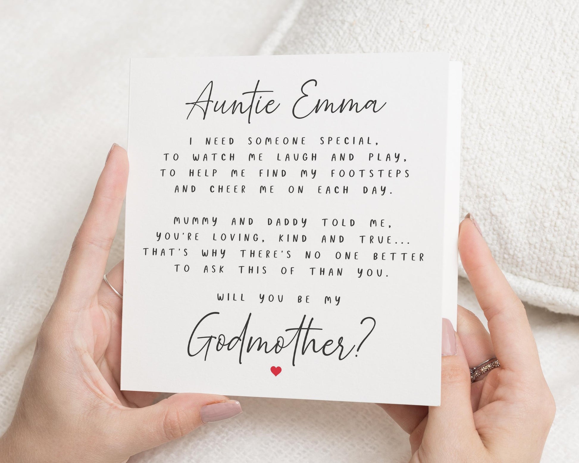 Will You Be My Godmother Card, Godmother Proposal Card, Personalised Godparent Card, Christening Card, Card for Auntie