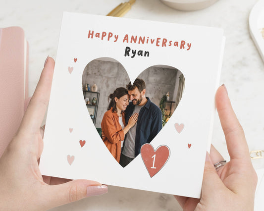 Personalised Anniversary Card, Photo Anniversary Card, 1st Anniversary Card, Anniversary Card for Husband or Wife, First Anniversary Card