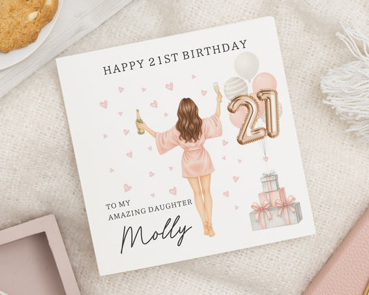 21st Birthday Card for Daughter, Personalised Birthday Card, Birthday Card for Her, 21st Birthday Card, Daughter Birthday Card