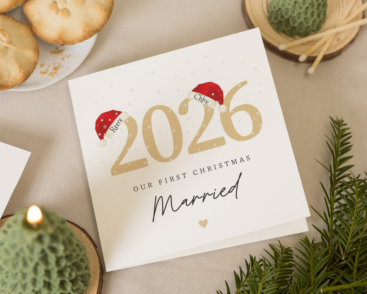 First Christmas Married Card, Personalised Christmas Card, 1st Christmas Card for Couple, Newlywed Christmas Card, Wedding Christmas Card