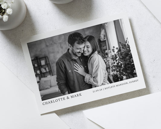Personalised Save the Date Card, Photo Save the Date Cards, Wedding Save the Date Card, Simple Save the Date, Minimal Save the Dates, A6