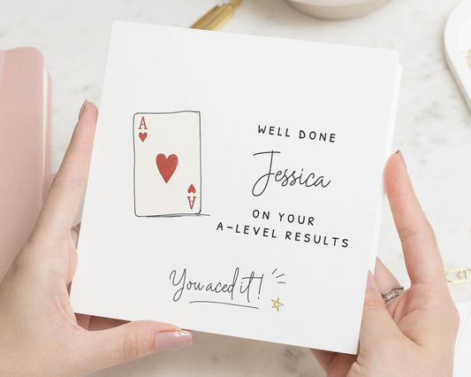 A Level Results Card, Personalised Exam Results Card, Well Done Card, Congratulations Card, Results Day Card, You Aced It Card