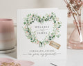 Engagement Card, Personalised Engagement Card, Engagement Card for Couple, Floral Heart Card, Congratulations Card
