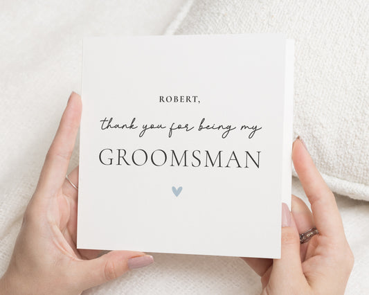 Groomsman Thank You Card, Personalised Wedding Card, Thank You Card for Him, Simple Groomsman Card, Custom Bridal Party Card