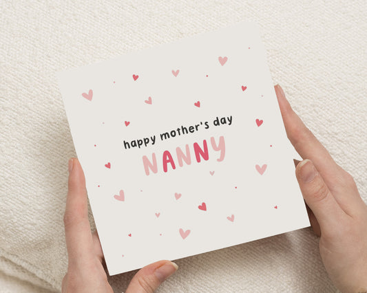 Mother's Day Card for Nanny, Nanny Mothers Day Card, Happy Mothers Day Card, Cute Card for Nanny, Mother's Day Card for Her