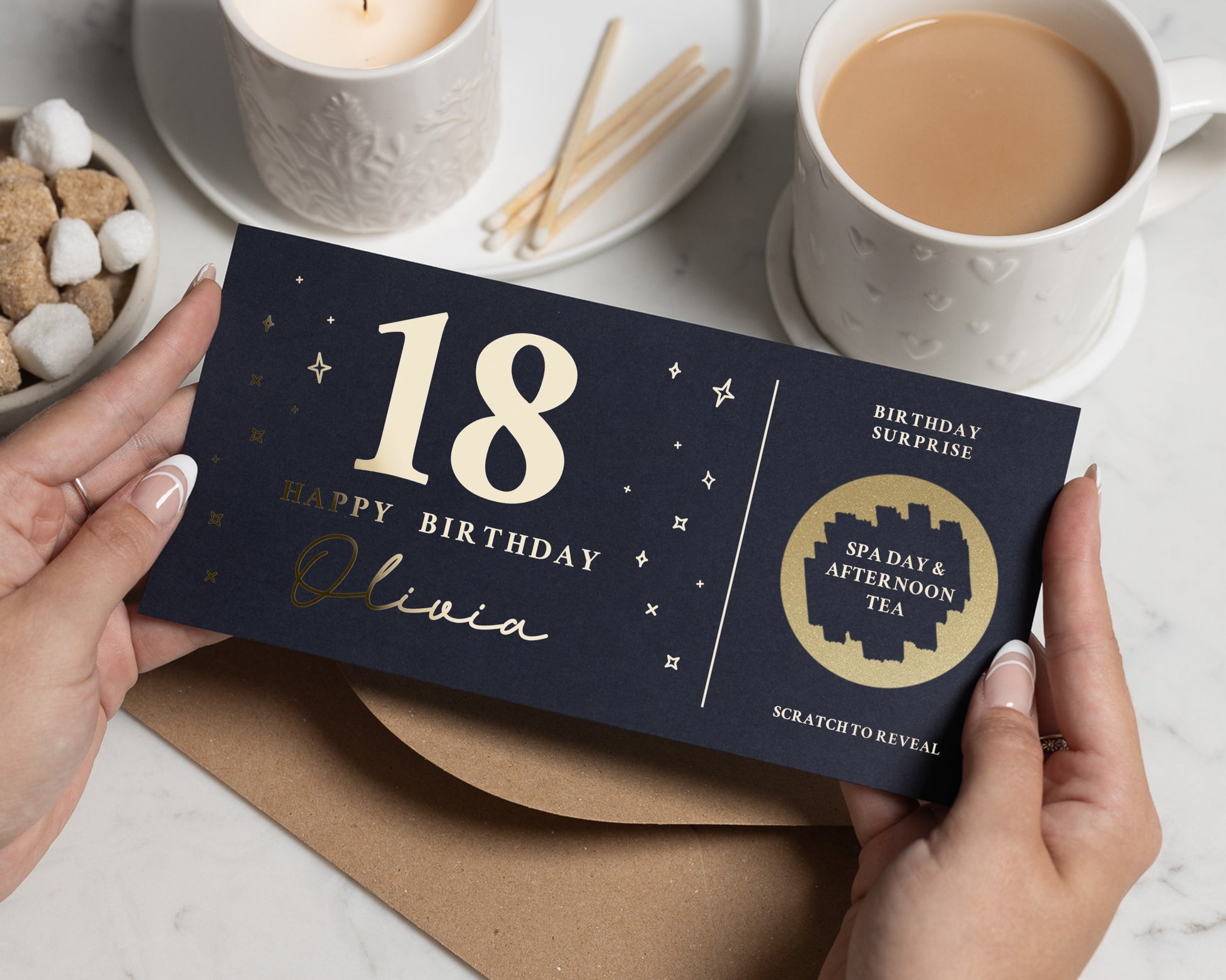 Personalised 18th Birthday Gift Voucher, Spa Day Gift For Her, Scratch To Reveal Birthday Surprise