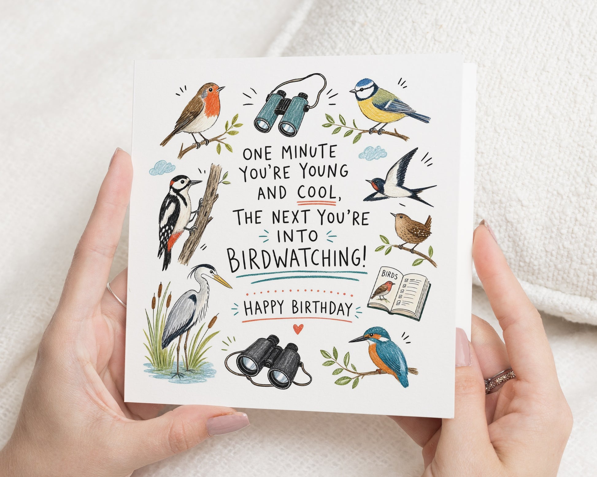 Birdwatching Birthday Card, Funny Birthday Card for Him, Bird Birthday Card, Nature Lover Birthday Card, Bird Watcher Birthday Card